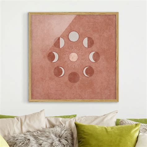 Bild Mit Rahmen Boho Mondphasen Mit Sonne Quadrat 1 1