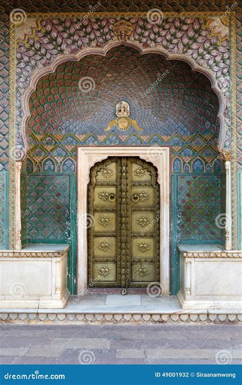 Rose Gate At The Chandra Mahal Jaipur City Palace Stock Photo Image