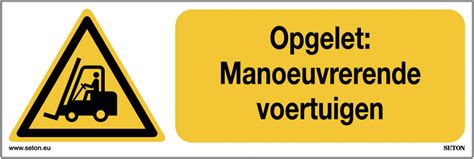 Horizontale Waarschuwingsborden En Stickers Iso Manoeuvrerende