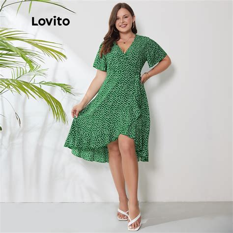 Lovito Vestido Plus Size Curve Boho Ditsy Floral Leve Respirável