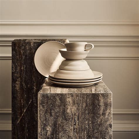 Downtown Off White Dinnerware Set Cb2