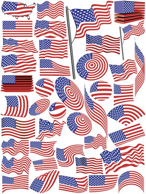 Usa Flags Vector Pack