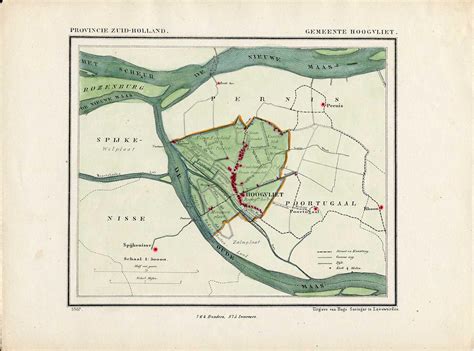 Antique Map-NETHERLANDS-TOWN PLAN-HOOGVLIET-ZUID HOLLAND-Kuyper-Kuijper ...