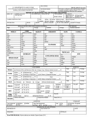 Fillable Online Gipsa Usda REPORT OF GRAIN INSPECTED AND WEIGHED FOR