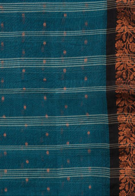 Buy Handloom Pure Cotton Tant Saree In Blue Online SPN6976 Utsav