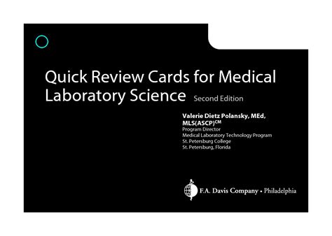 Solution Quick Review Cards For Medical Laboratory Science 02nd