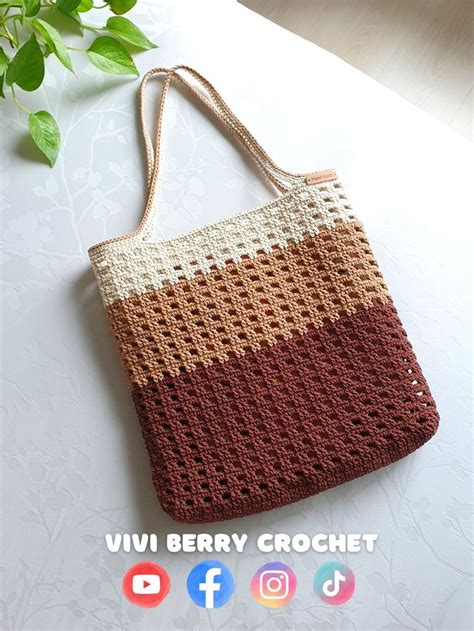 Super Easy DIY Crochet Bag Tutorial Crochet Tote Bag 3 Tones