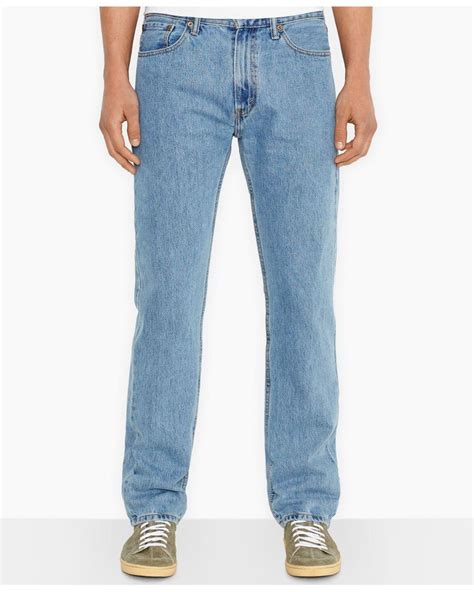 Levi S Denim 505 Regular Fit Non Stretch Jeans In Light Stonewash Blue