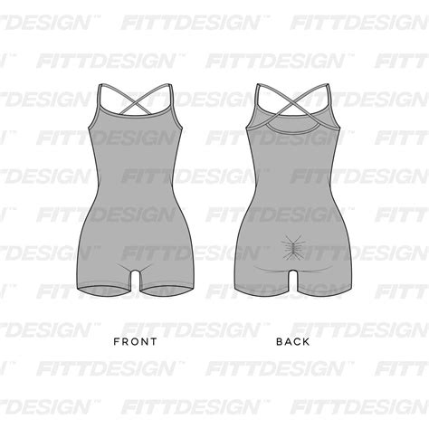 Ladies Camisole Neckline Seamless Bodysuit Techpacktemplate Fittdesign