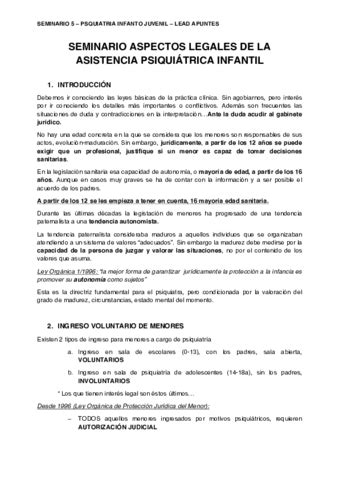 S Aspectos Legales De La Asistencia Psiqui Trica Infantil Pdf