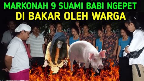 MARKONAH 9 SUAMI JADI B4BI NGEPET DI USIR DI BAKAR OLEH WARGA USTADZ