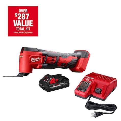 Milwaukee M18 18 Volt Lithium Ion Cordless Oscillating Multi Tool Kit 2626 21ho The Home Depot