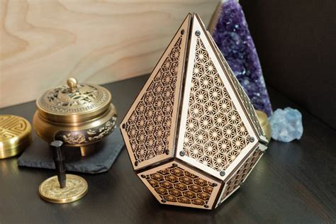 Polyhedron Asanoha Model Kit Sculpture Sacred Geometry Decor Laser