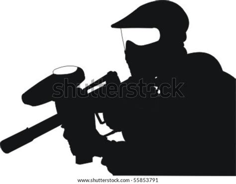 Paintball Player Silhouette Stock Vector Royalty Free 55853791