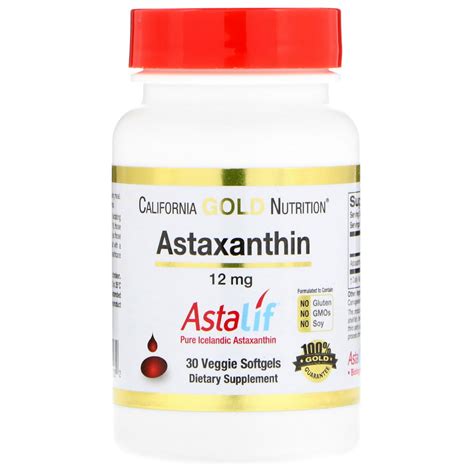 California Gold Nutrition Astaxanthin Astalif Pure Icelandic 12 Mg