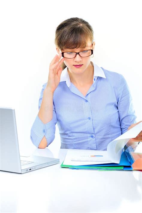 Businesswoman Is Working Stock Photo Image Of Isolated 15019436