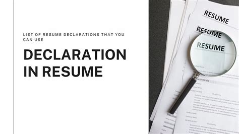 Declarations In Resume A List Of Resume Declarations That You Can Use By Amcat Medium