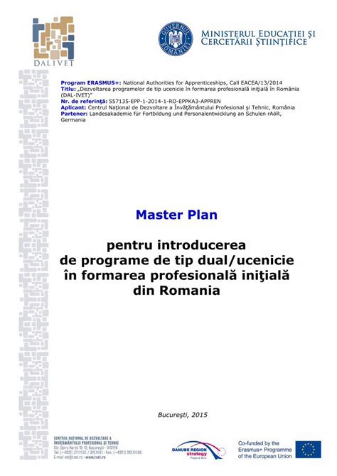 Pdf Master Plan Pentru Introducerea De Programe De Tip Dual