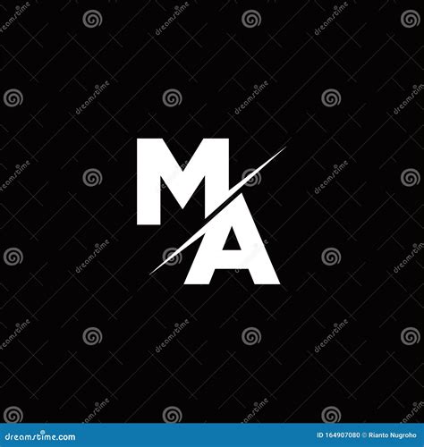 Ma Logo Letter Monogram Slash With Modern Logo Designs Template Stock