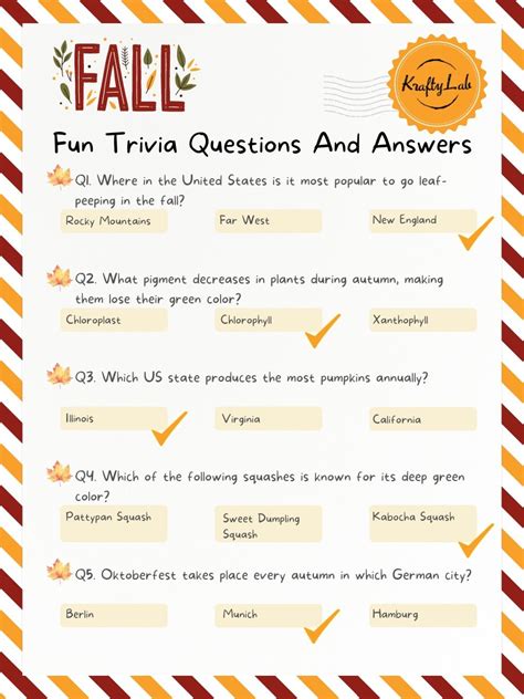 Fall Trivia Questions And Answers For Team Building