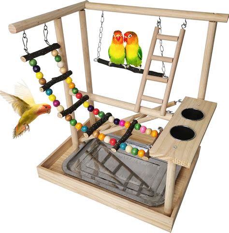 Edudif 3 Layers Wood Bird Playground Large Parrot