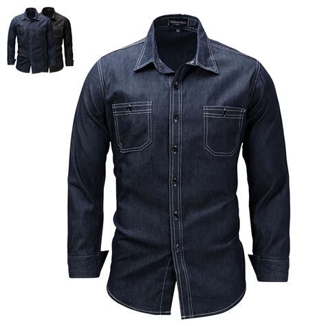 Camisa De Chambray Manga Larga Para Hombre Mundo Industrial EPP