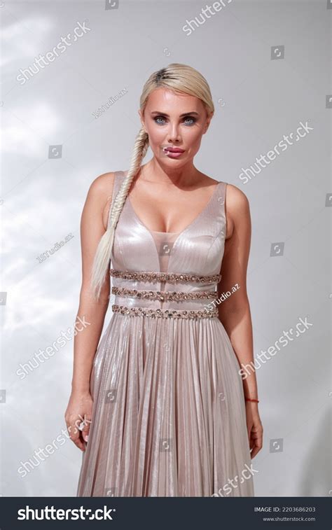 Sexy Blonde Woman Posing White Background Stock Photo Shutterstock