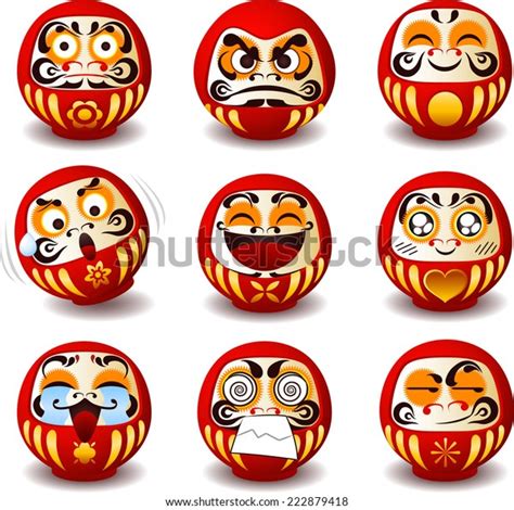 Daruma Japanese Traditional Doll Bodhidharma Zen Stock Vector Royalty