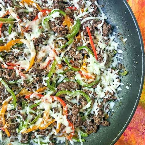 Low Carb Philly Cheesesteak Skillet Using Ground Beef In Only 30