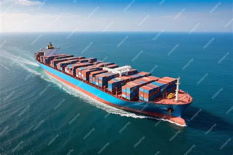 Premium Photo Container Cargo Ship Global Business Import Export