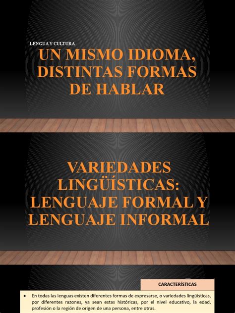 Un Mismo Idioma Distintas Formas De Hablar Primera Parte Pdf