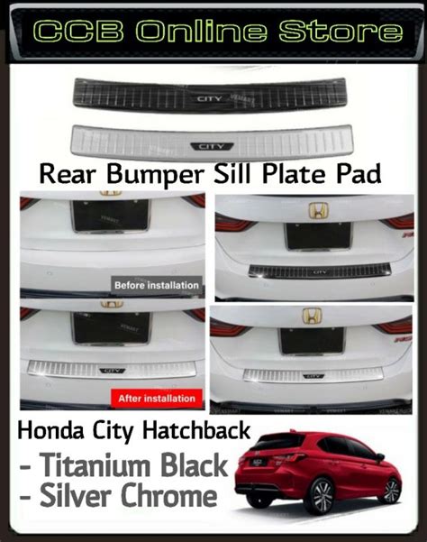 Honda City Hatchback Rear Bumper Sill Plate Stainless Steel Pad