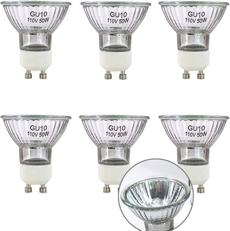 Haraqi Gu10 Base 110v 120v 50 Watt Halogen Bulbs Mr16 Reflector Flood