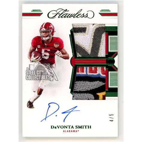 Devonta Smith Panini Flawless Collegiate Emerald Autograph Logo