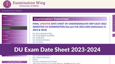 Du Exam Date Sheet Released Check Exam Schedule