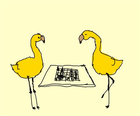 Ducks Play Checkers With Their Kids Drawception