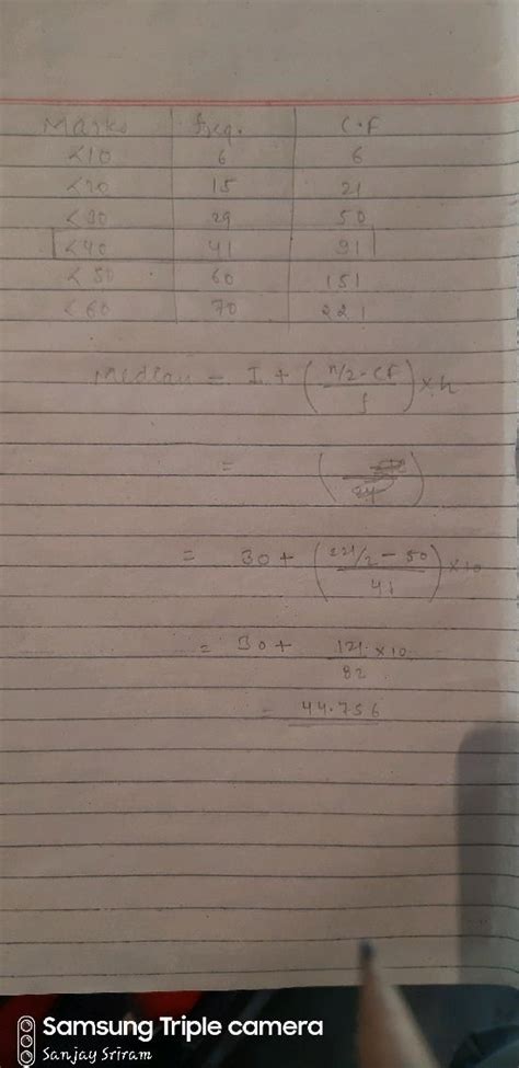 Calculate The Median And Mode Of The Following Frequency