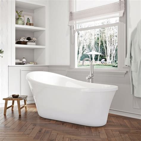 OVE Decors Rachel 70 in. Acrylic Freestanding Soaking Tub — White