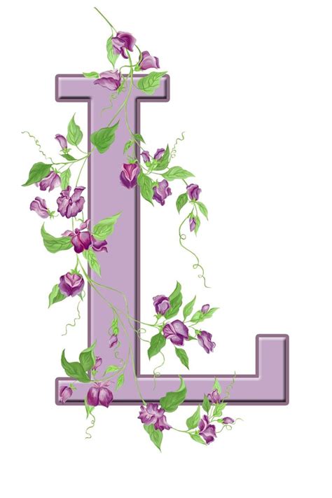 Buchstabe / Letter - L (Blumen / Flowers) | Floral initial, Flower ...