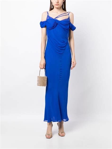 Rachel Gilbert Quinn Silk Maxi Dress Blue Farfetch Ca