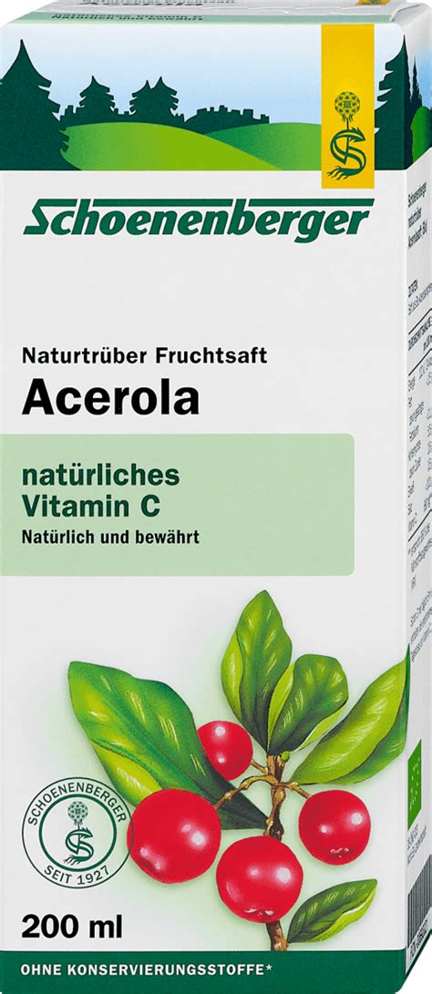 Schoenenberger Acerola Naturtrüber Fruchtsaft 200 ml dm at