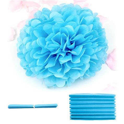 HOMPO Lot De10 Pcs 10 Pompons Boule De Fleur En Papier De Soie Diy