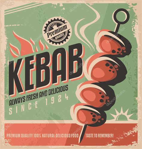 Kebab Retro Poster Design — Stock Vector © Lukeruk 55962189