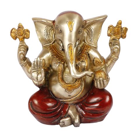 Brass Lord Ganesha Bhagwan With Large Ears Mangalkari Ganesh Idol Ganpati Murti Statue Home