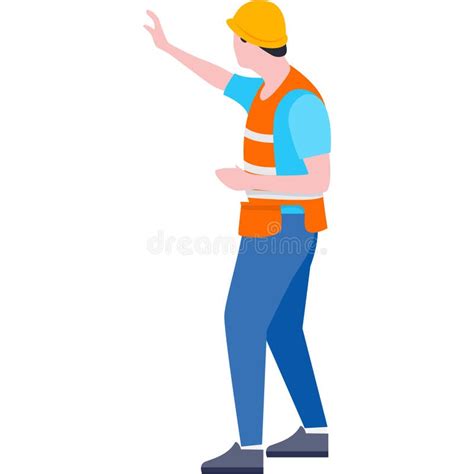 Construction Architect Engineer Worker Illustration Stock Vector