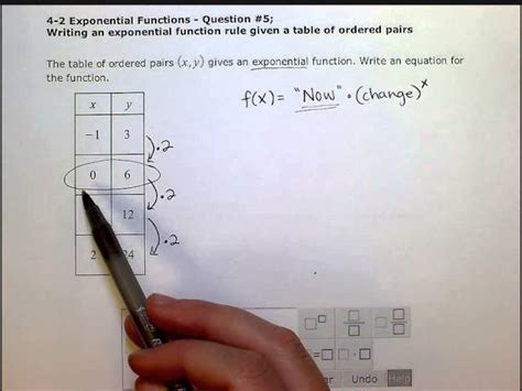 Exponential Function Table