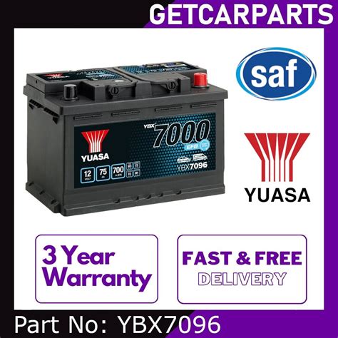 Yuasa YBX7096 12V 75Ah 700A EFB Start Stop Battery 3 Year Warranty EBay