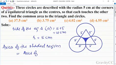 Q Three Circles Are Described With The Radius Cm At The Corners