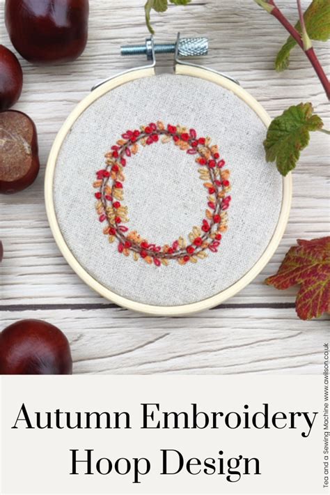 Autumn Embroidery Hoop Design Wild Blossom Life