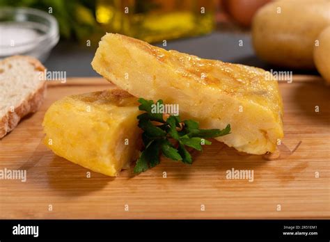 Spanish Omelette With Potatoes And Onion Typical Spanish Cuisine